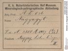 Etiketten zu Nagyagit (NHMW-MIN-Ak636)